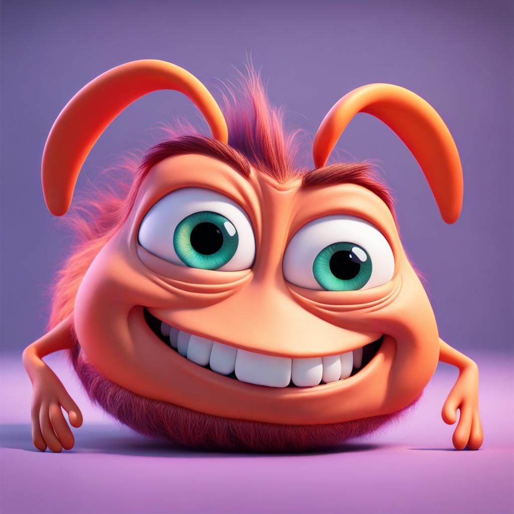 Cross-Eyed Goof in Pixar-Style 3D Rendering