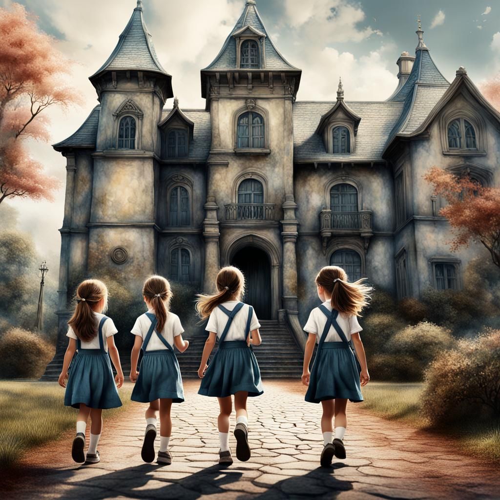 Cherubic Fairy Girls Head to Fairy School