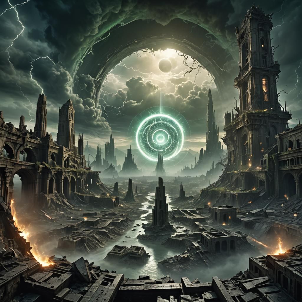 Quantum Portal Hums in Apocalyptic Landscape