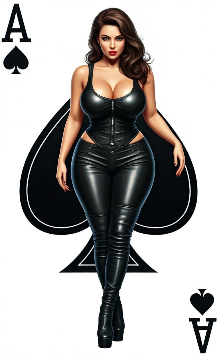 Ace of Spades Card with Pinup Girl Concept Art