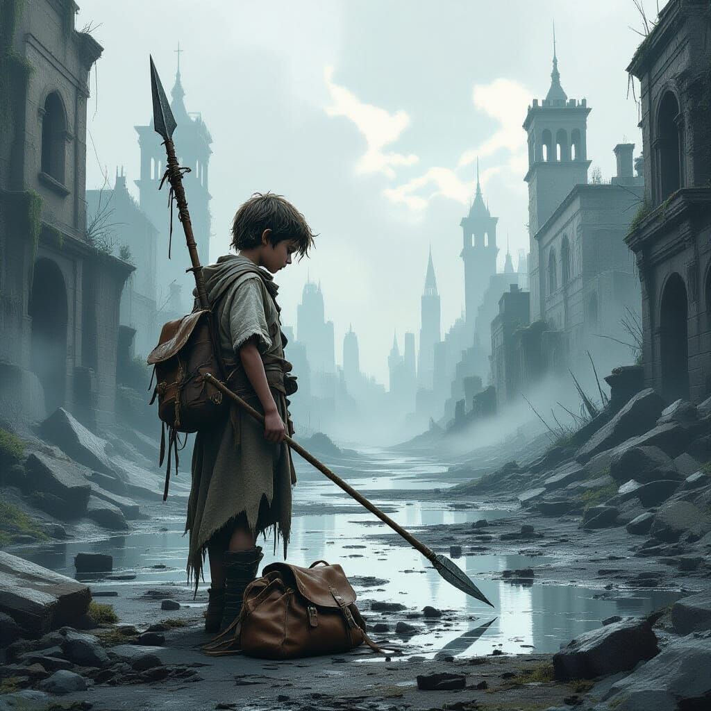 Post-Apocalyptic Cityscape with Melting Structures