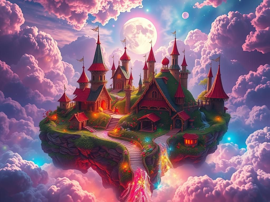 Luminescent Fairyland Dreamscape in the Clouds