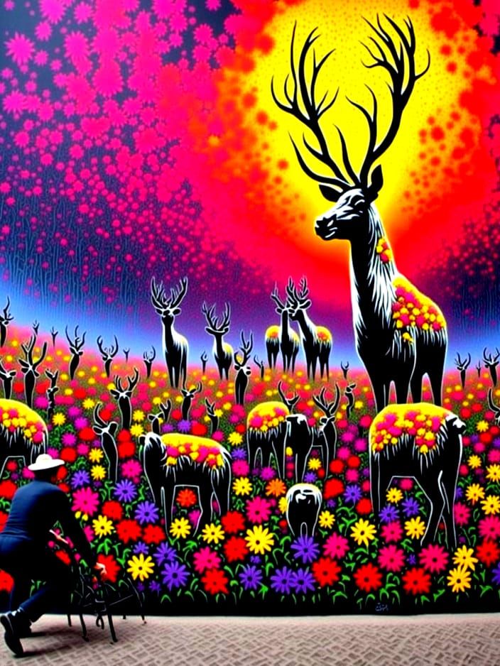 Urban Reindeer Mural Artwork