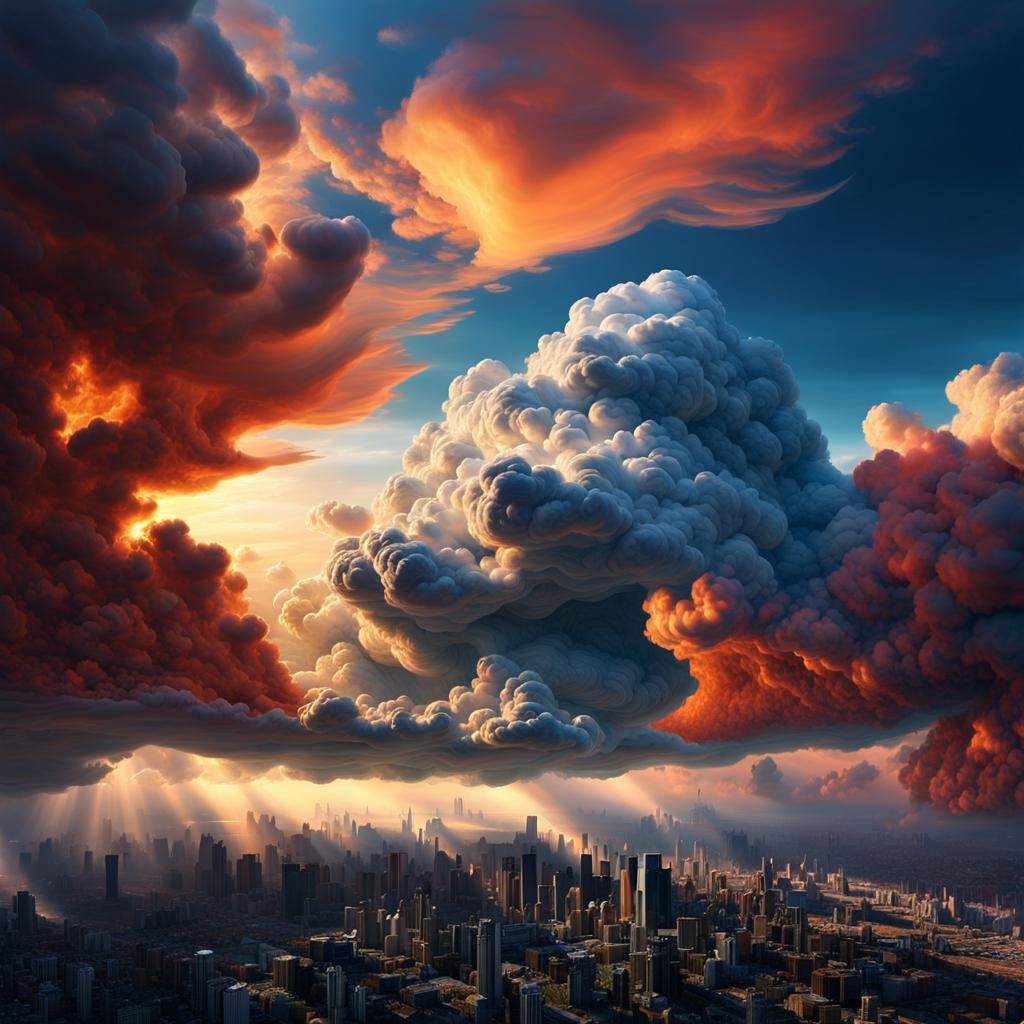 Ethereal Cloudscape in Sci-Fi Fantasy Style