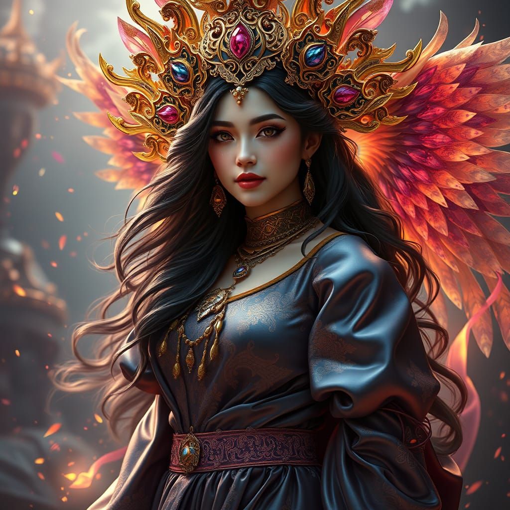 Girl Gloria in Silk Dress: Fantasy Concept Art