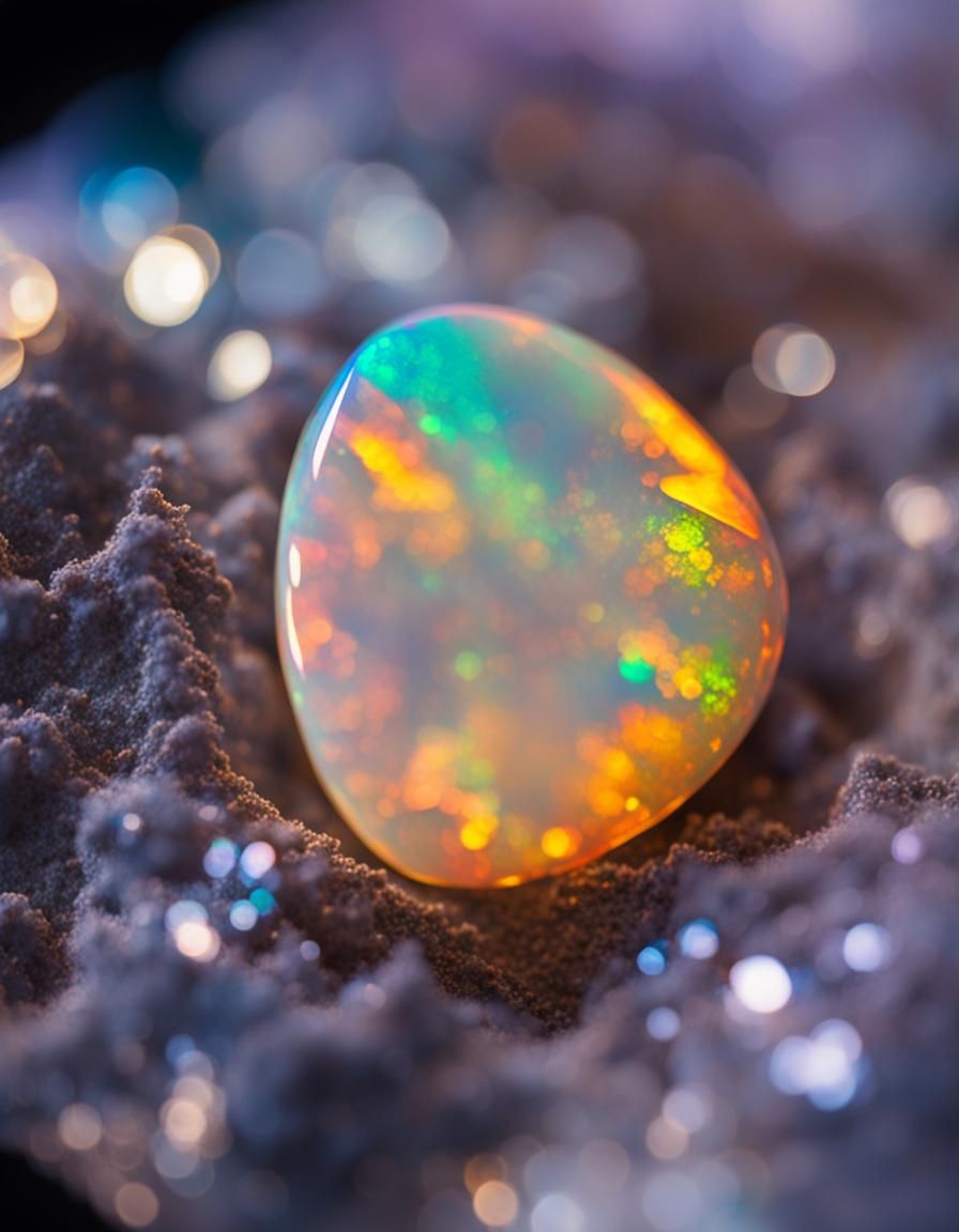 Close-Up Inside an Opal Stone: Macro Photography