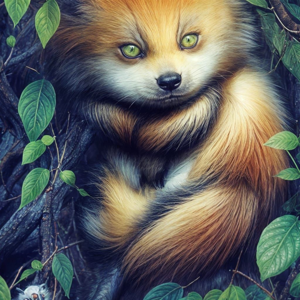 Chibi Bee Sleeping: Detailed Digital Art