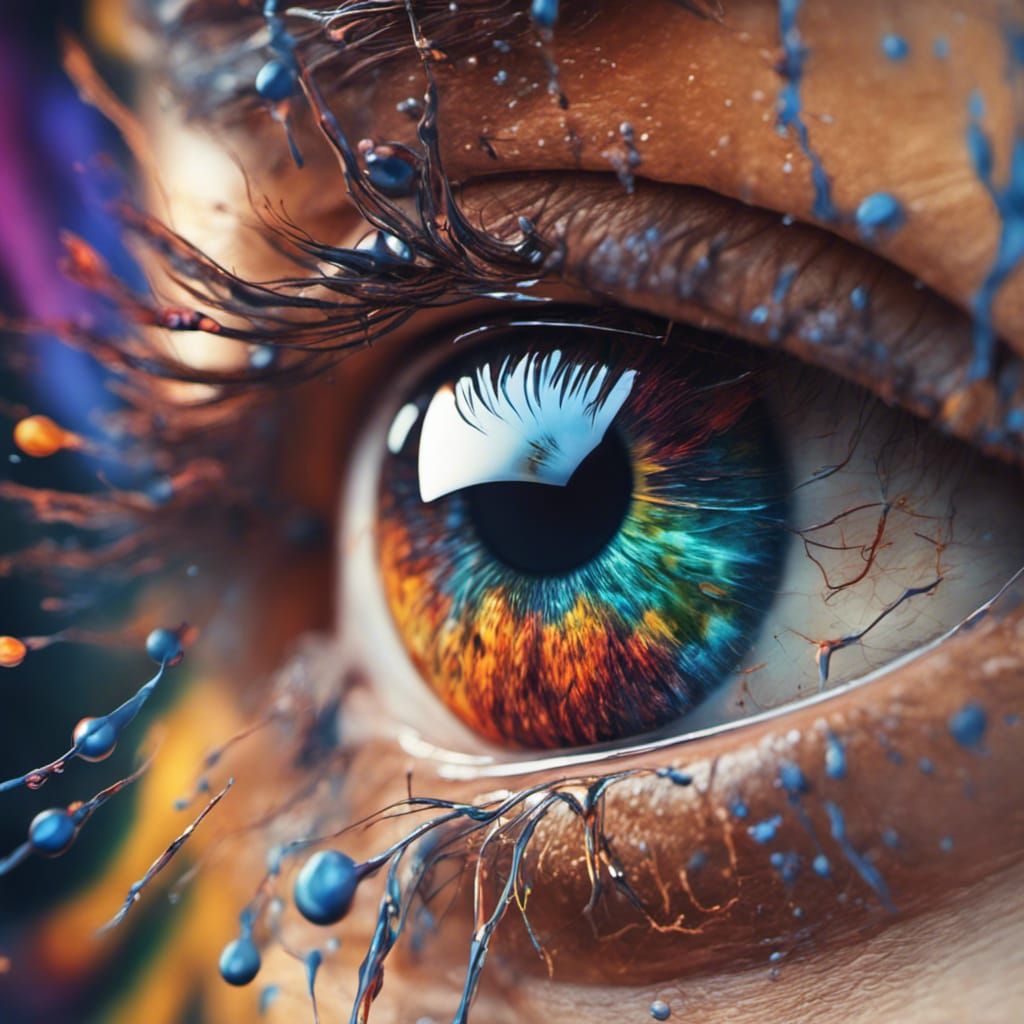 Hyperrealistic Human Eye Close-Up in Digital Art Style