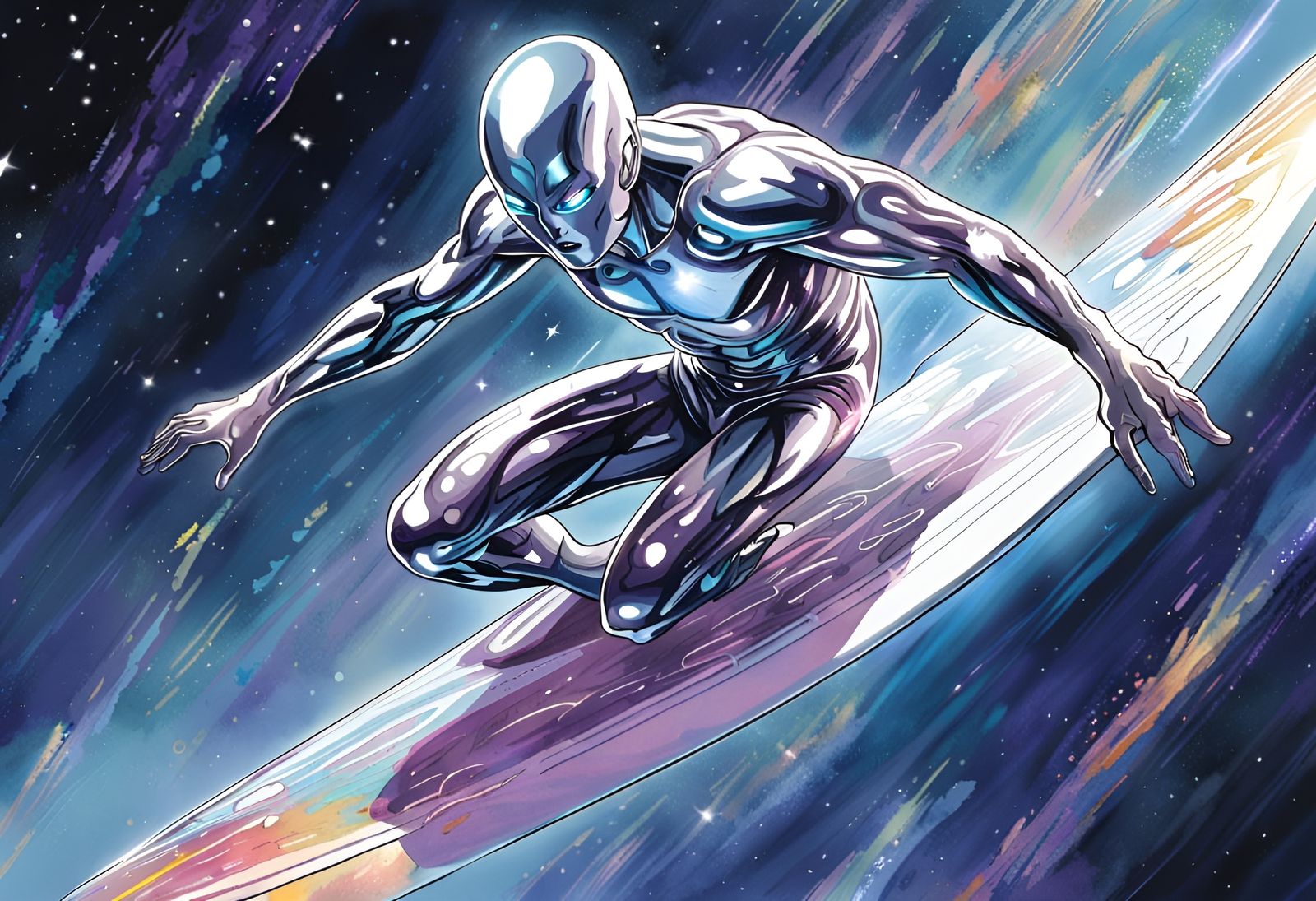 Silver Surfer in Space: Anime Key Visual