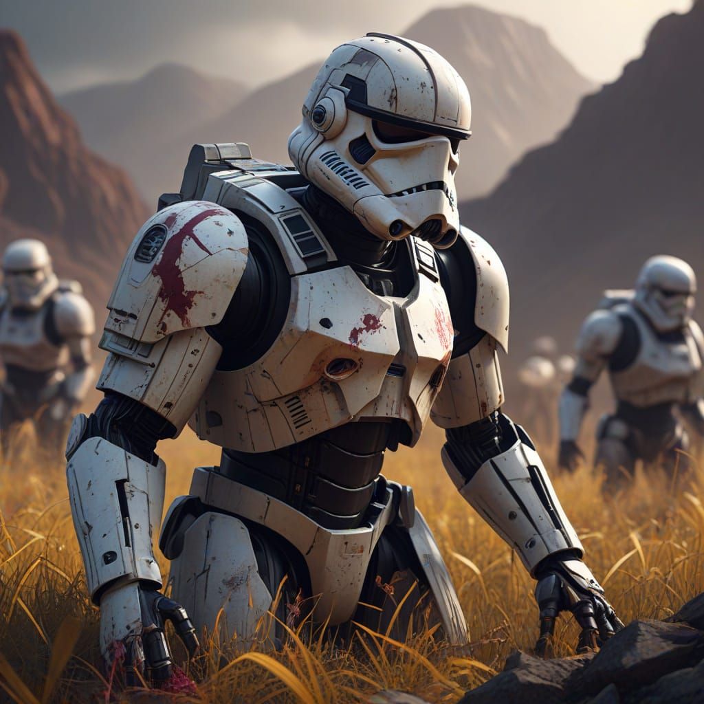 Cyberpunk Death Dog Stormtrooper Defies Darkness in a Field ...