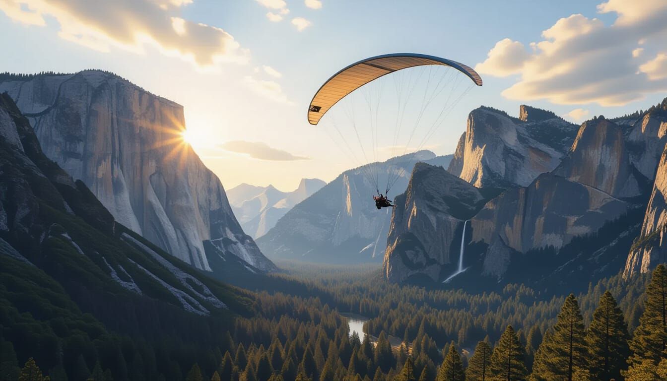 Hang Glider Over El Capitan, Yosemite
