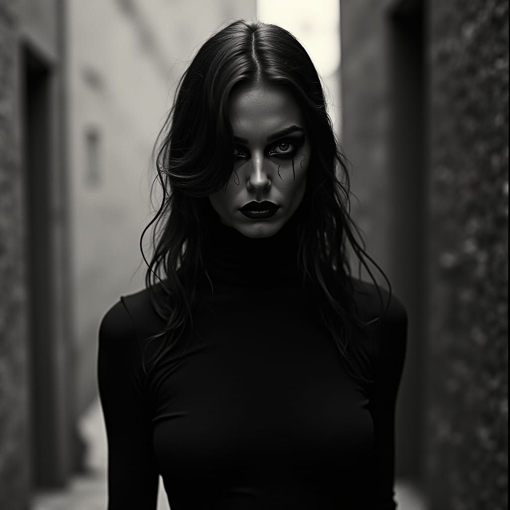 Grimdark Fashion Photography in Dark Moody Style