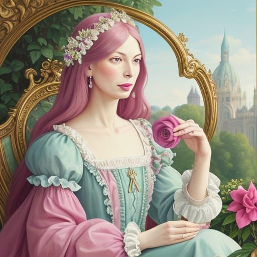 Joni Mitchell Masterpiece in Rococo Style