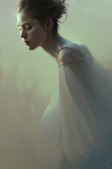 Aimless Person Portrait in Art Nouveau Style