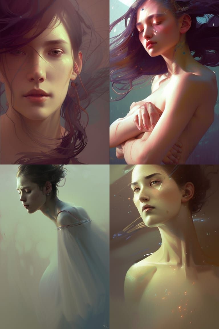 Aimless Person Portrait in Hyperdetailed Art Nouveau Style