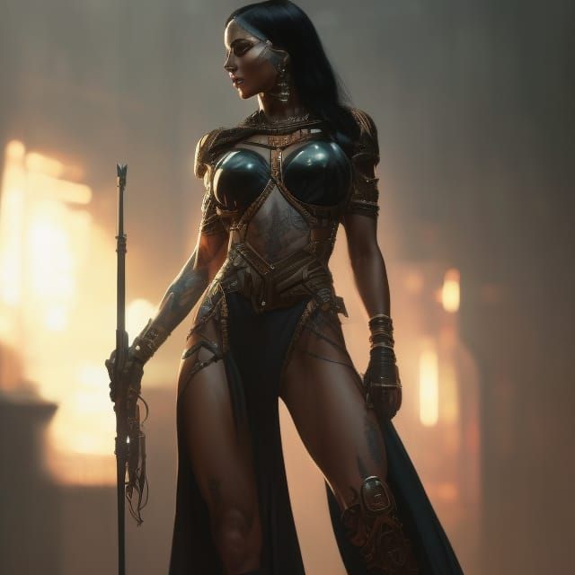 Dark Elf in Cyberpunk Concept Art