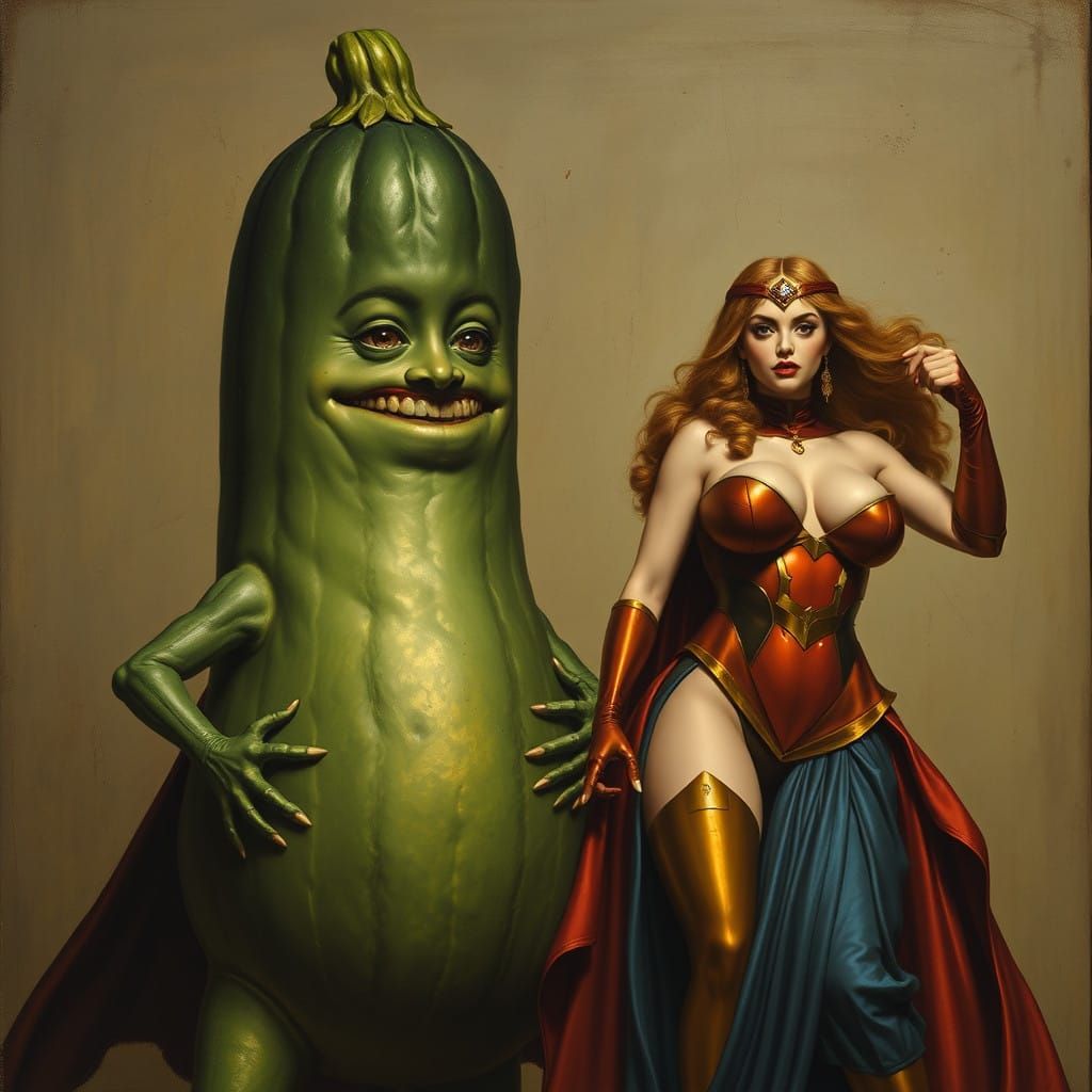 Heroic Zucchini and Superheroine Unite in Renaissance Master...