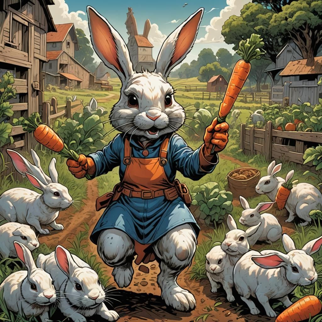 Heroic Bunny Saves Farm with Carrot of Power