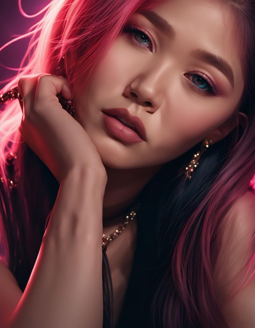 Jennie from Black Pink: Hyperrealistic Digital Portrait