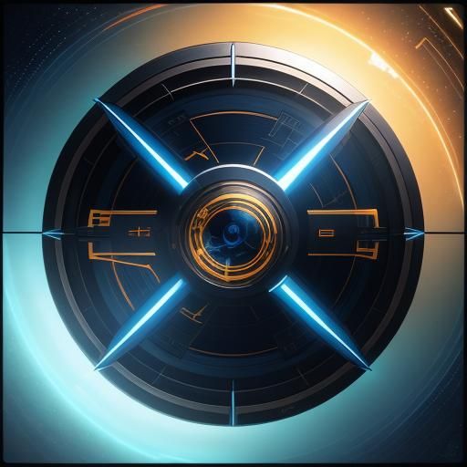 AR Glasses with Golden Lock: Sci-Fi Concept Art