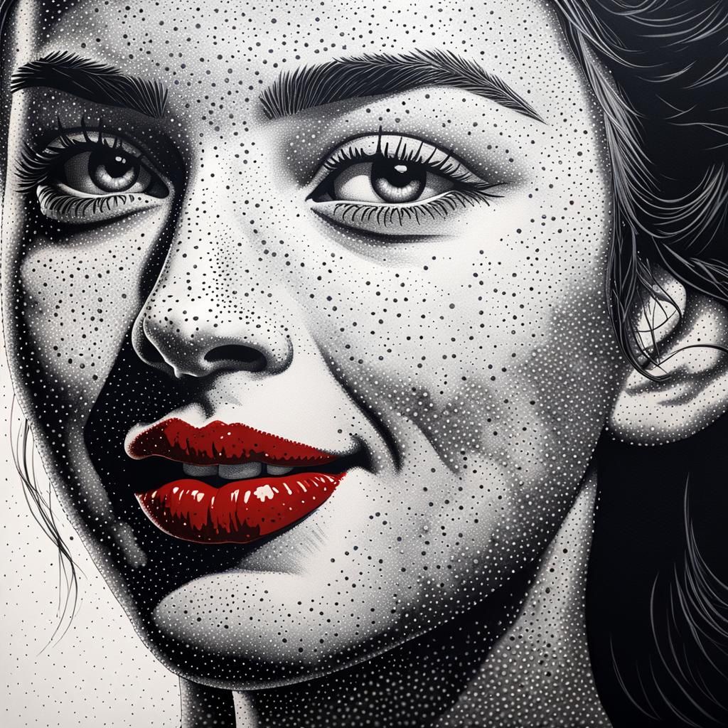 Pointillism portrait