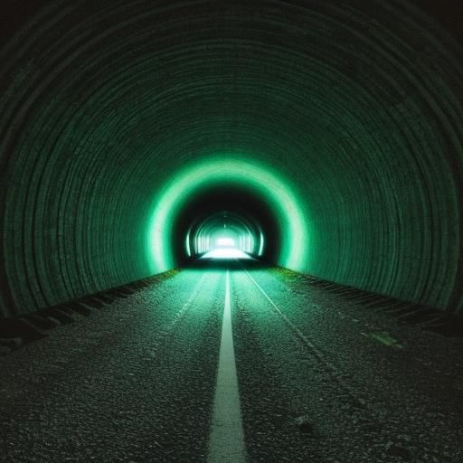 Tunnel Interior with Distant Light