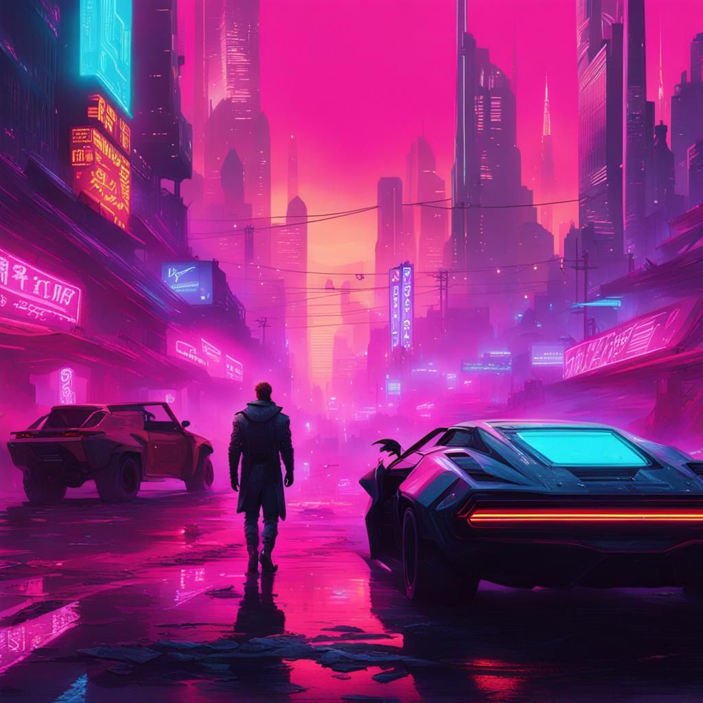 Futuristic War in an Icy Cyberpunk City