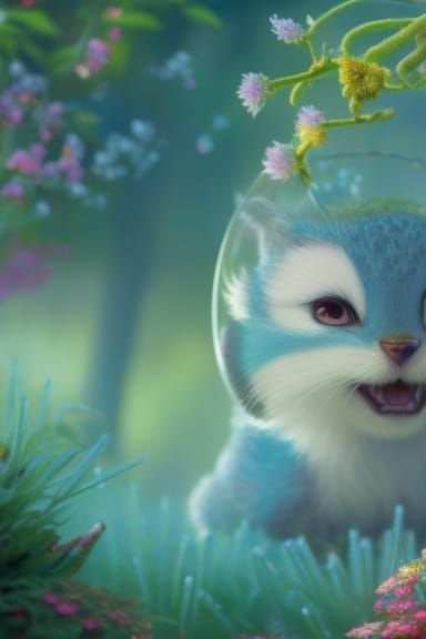 Kawaii Steampunk Cupcake Portrait in Digital Art