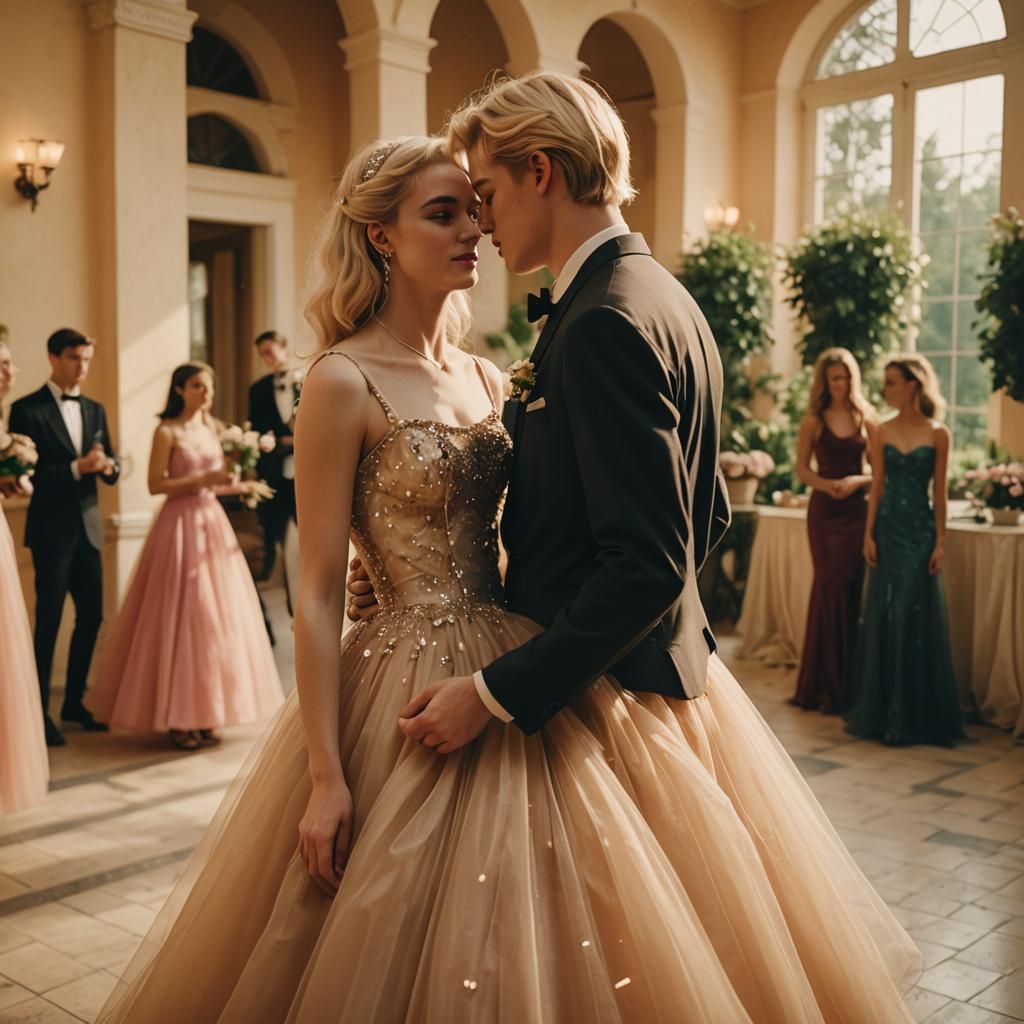 Boy in Prom Dress Dancing in Romantic Villa