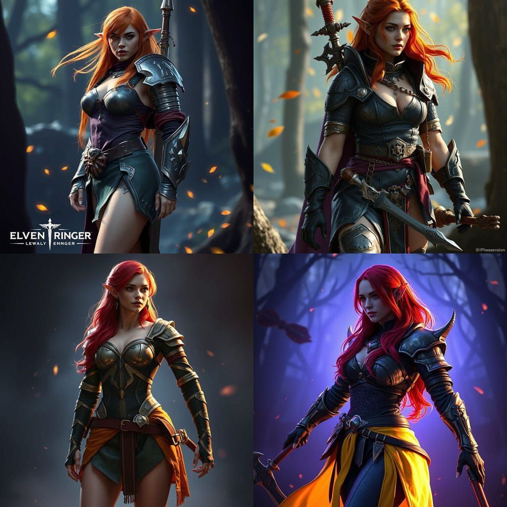 Tall Elven Ranger in Dark Fantasy Armor