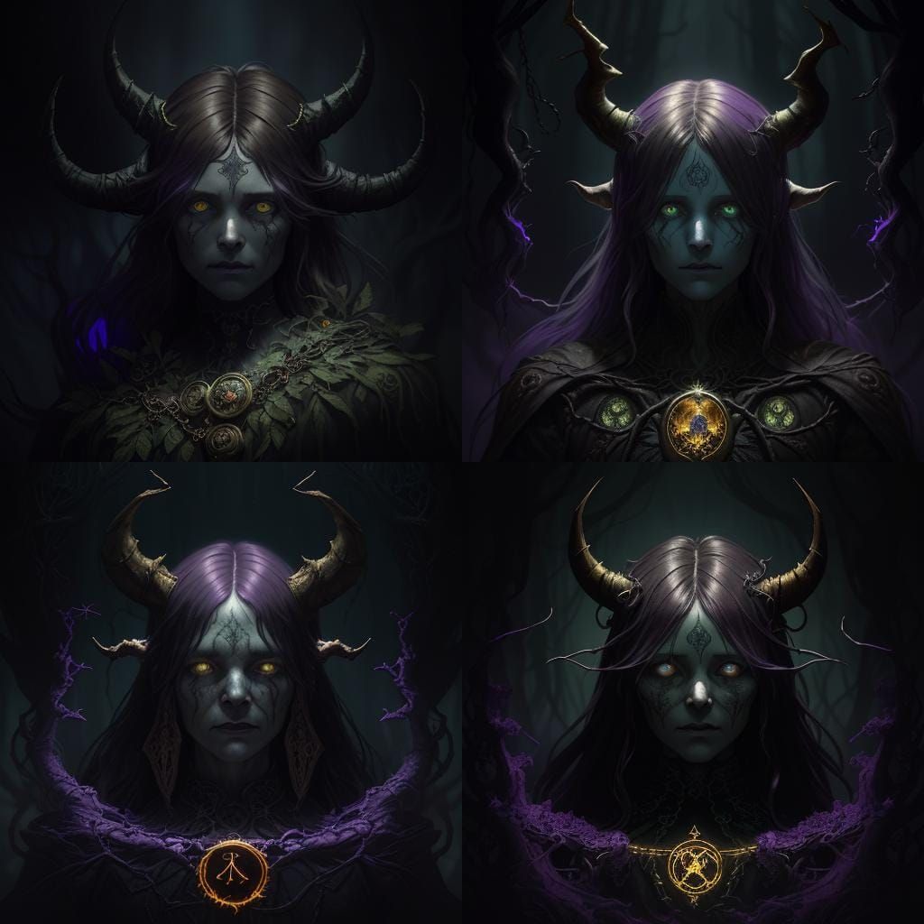 Chained God Portrait in Dark Fantasy Style