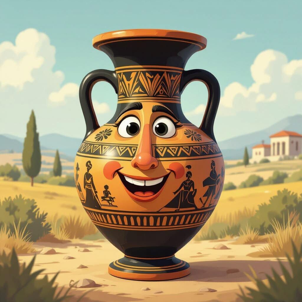 Animated Greek Lekythos Vase Tells Its History in Cartoon St...
