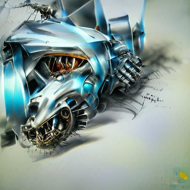 Mechanical Beast Concept Art in Hyperrealism