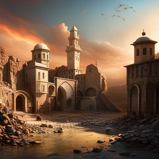 Detailed Matte Painting of Palestine Concept Art