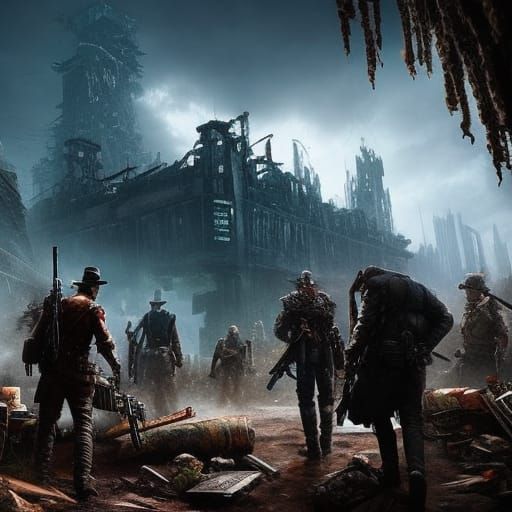 Apocalypse City: Zombie Horde in Hyperdetailed Digital Paint...