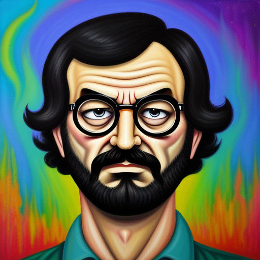 Psychedelic Oil Painting of a Man