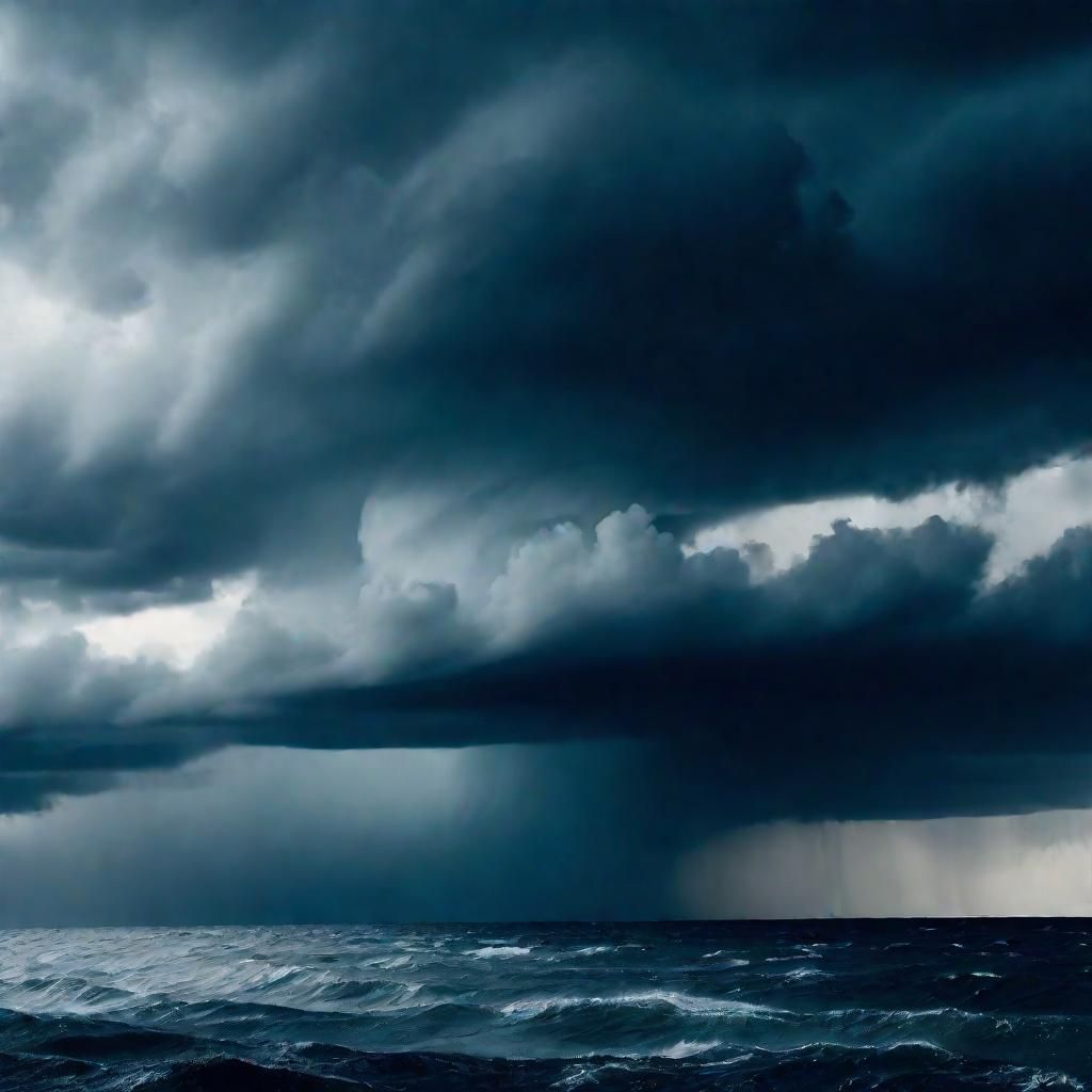 Cinematic Hurricane Nadine Swirling in Atlantic Ocean