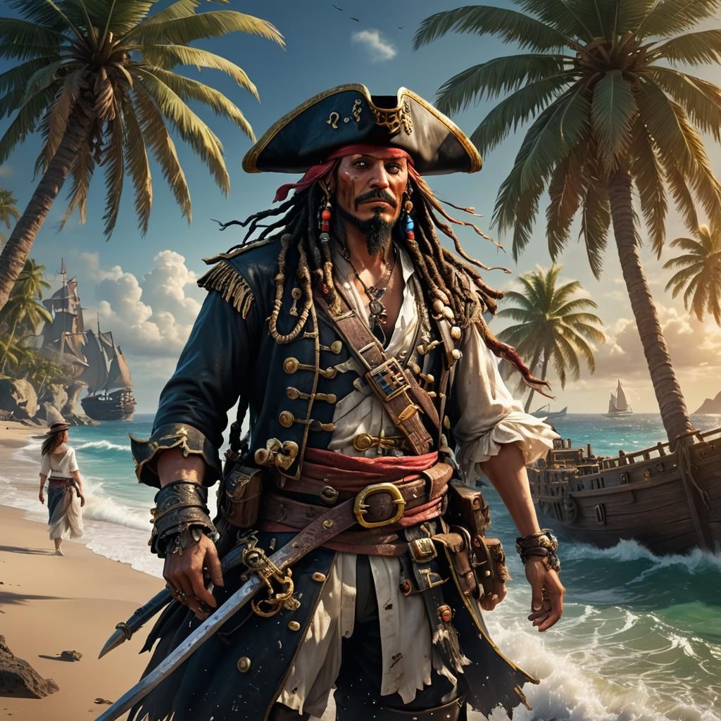 Pirate King and Queen on the Shoreline