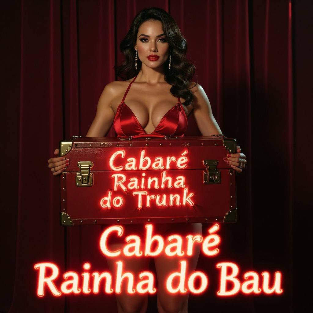 Cabaret Woman with Neon Trunk Sign in Cinematic Style