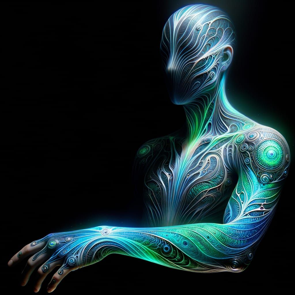 Imposing Invisible Figure with Bio-Iridescent Patterns