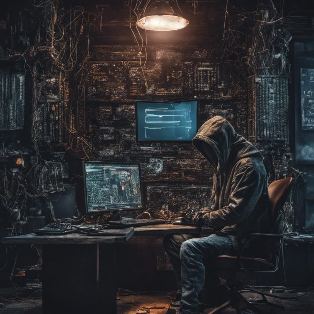 Hyperrealistic Hacker in Cinematic Composition