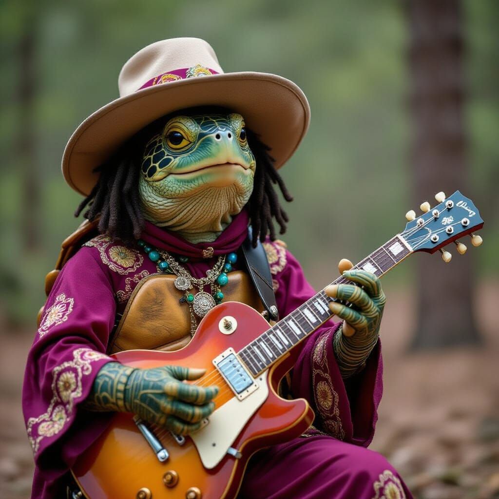 Turtle as Jimi Hendrix: A Psychedelic Serenade