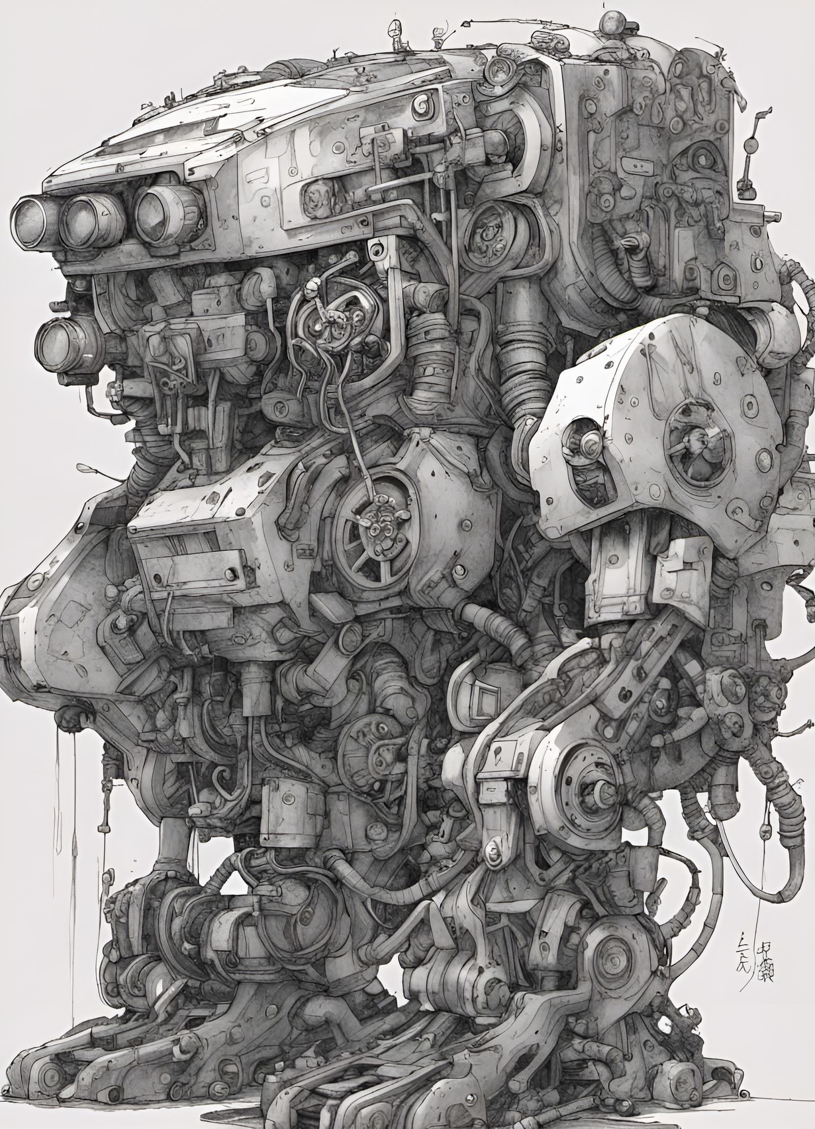 Giant Mech Guardian by Kim Jung Gi