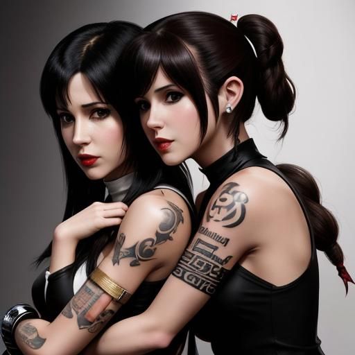 Tifa & Leia with tattoos