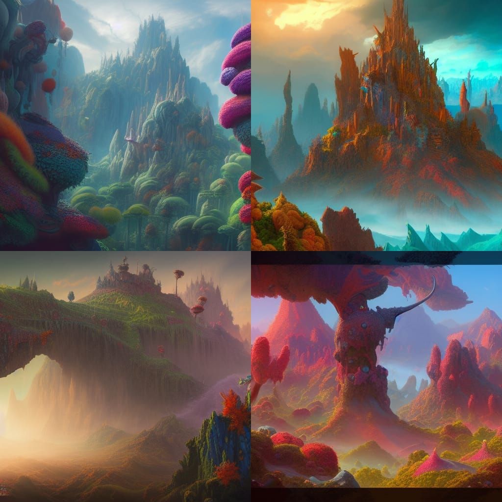Dr. Seuss Inspired Fantastical Matte Painting