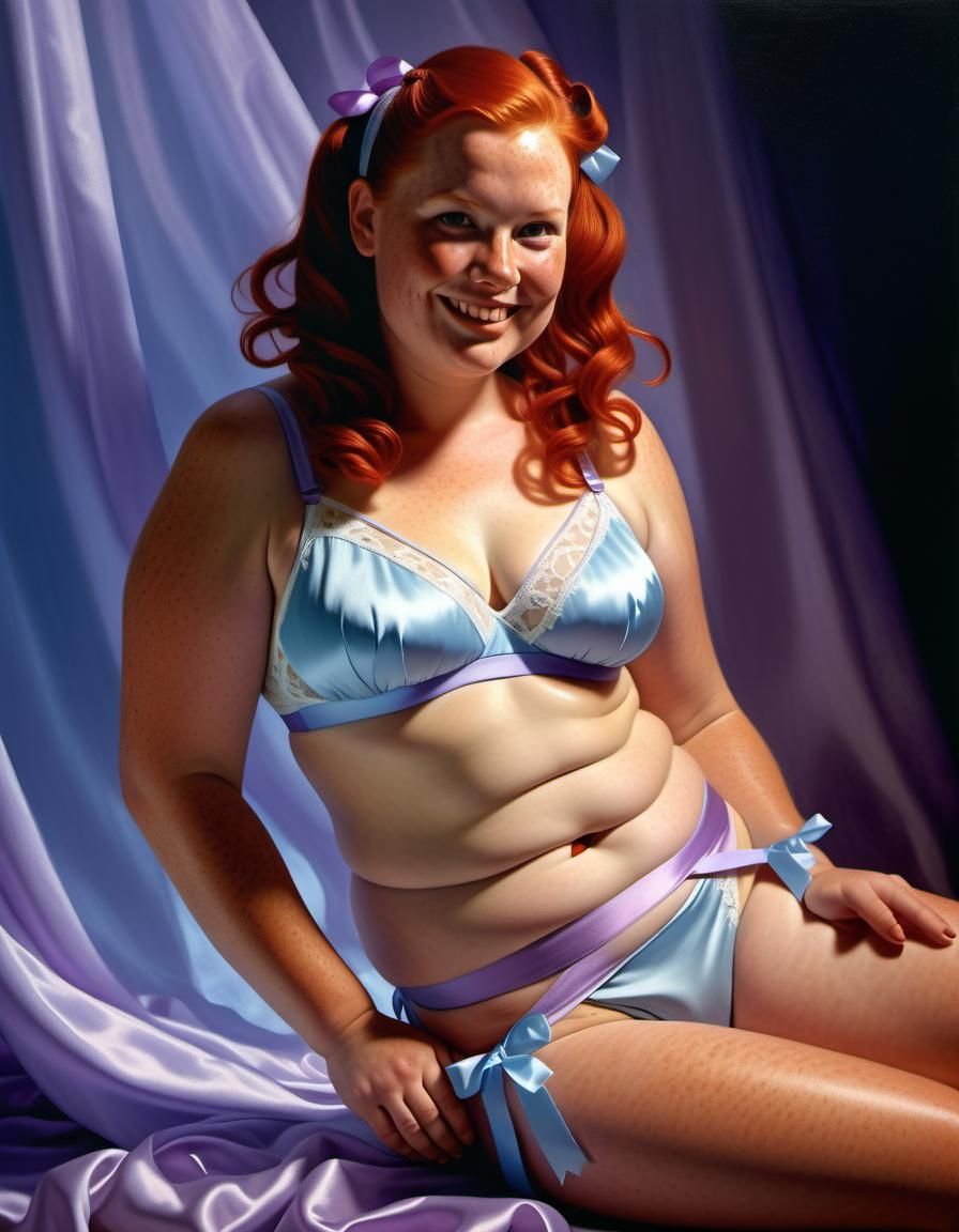 Curvaceous Woman in Pin-Up Illustration Style