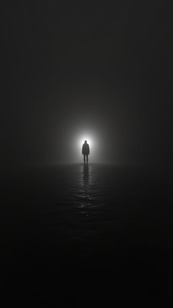 Ethereal Silhouette: Minimalist Black and White Masterpiece