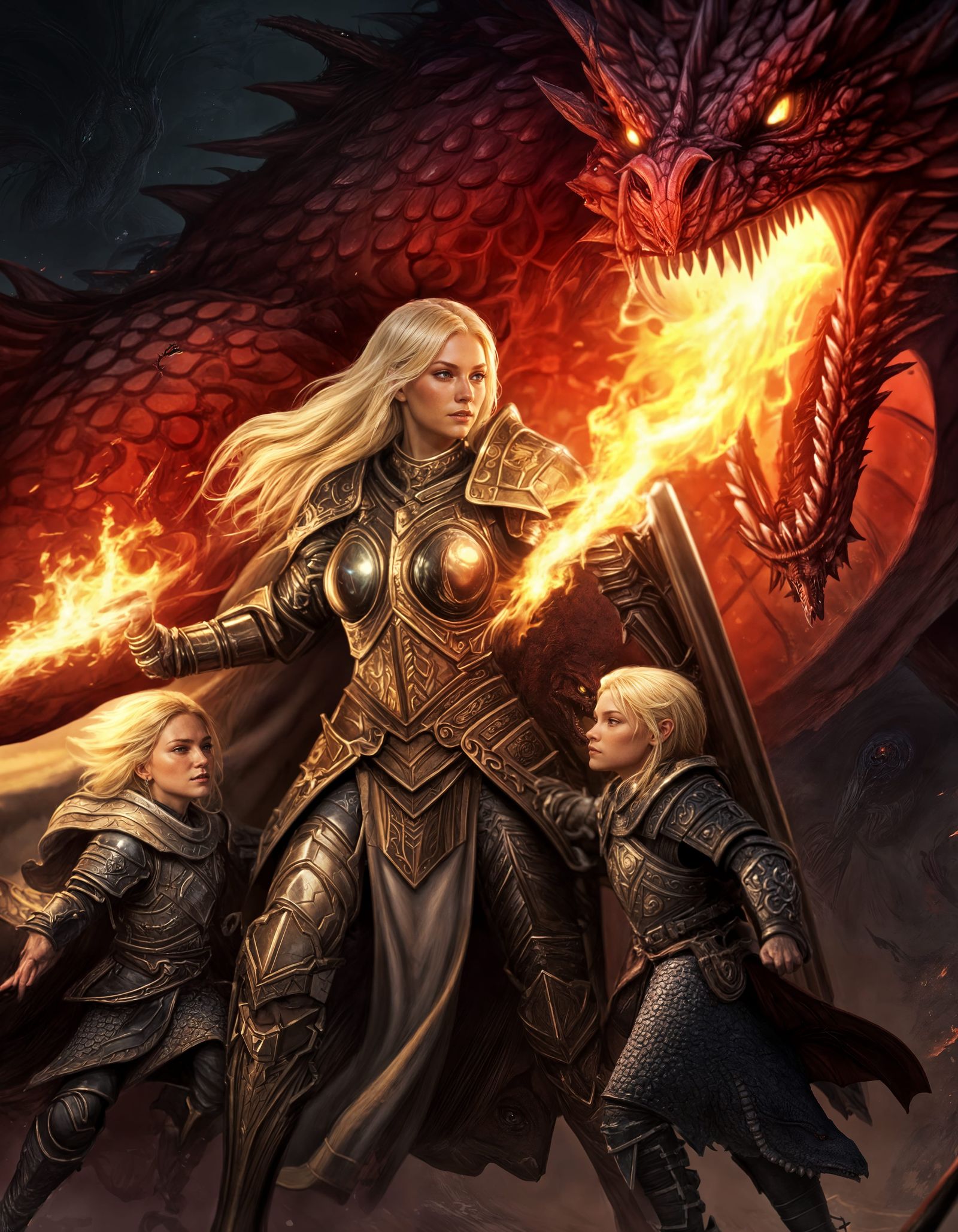 A Heroic Mother Defends Her Children from a Fiery Dragon in ...