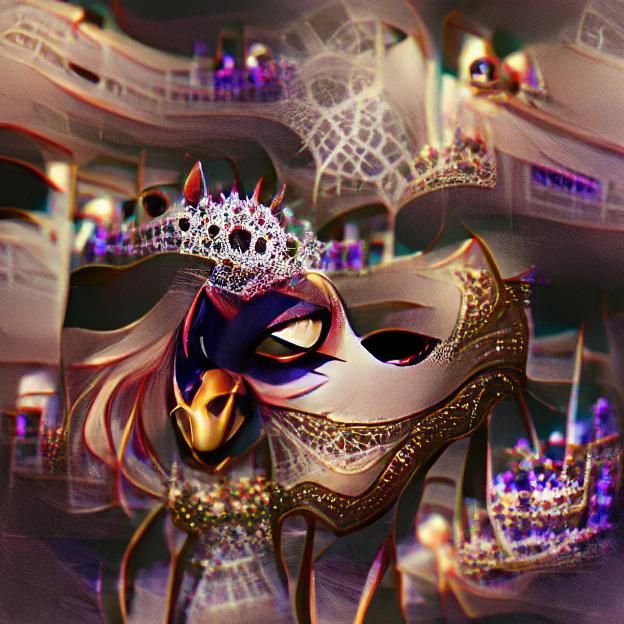 Elegant Queen of the Masquerade AI Art