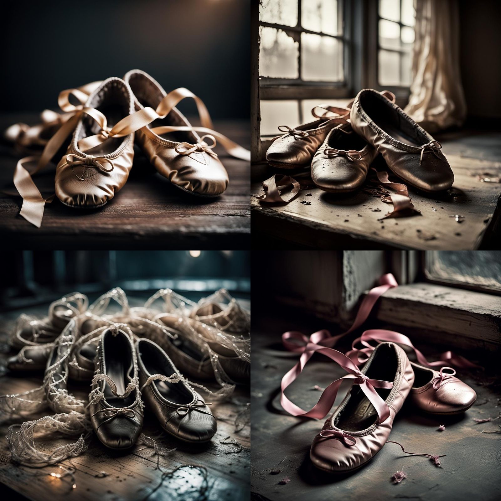 Eerie Ballet Shoes in Dark Horror Photography